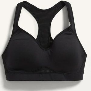 High Support Racerback Sports Bra for Women Black 38C